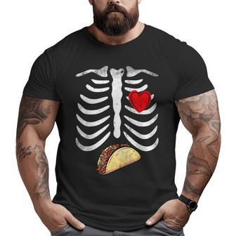 Halloween Dad Skeleton Taco Belly Pregnancy Couple Men Big and Tall Men T-shirt | Mazezy