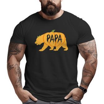 Halloween Papa Bear Pumpkin Father's Big and Tall Men T-shirt | Mazezy