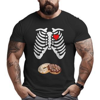 Halloween Pregnancy Dad Donut Baby Pregnant Skeleton Costume Big and Tall Men T-shirt | Mazezy