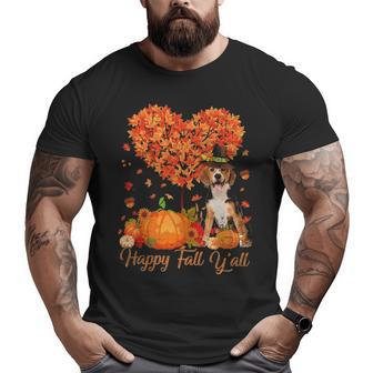 Happy Fall Y'all Beagle Dog Pumpkin Thanksgiving Big and Tall Men T-shirt | Mazezy