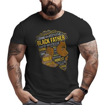 Happy Father's Day Black Father King Afro African Man Big and Tall Men T-shirt | Mazezy