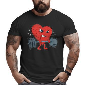 Heart Lifting Workout Valentines Day Cool Gym Bodybuilding Big and Tall Men T-shirt | Mazezy