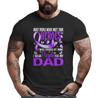 My Heroes I Wear Purple For My Dad Pancreatic Cancer Big and Tall Men T-shirt | Mazezy UK