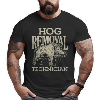 Hog Removal Technician Boar Hunting Vintage Pig Big and Tall Men T-shirt | Mazezy