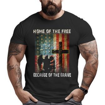 Home Of The Free Because Of The Brave Veterans Big and Tall Men T-shirt | Mazezy
