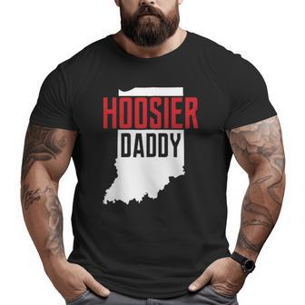 Hoosier Daddy Indiana State Map Zip Big and Tall Men T-shirt | Mazezy