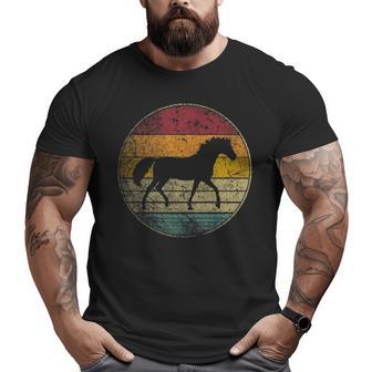 Horse Riding Love Equestrian Girl Vintage Distressed Retro Big and Tall Men T-shirt | Mazezy