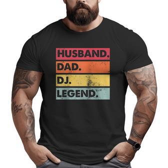 Husband Dad Dj Legend Dj Disc Jockey Music Player Raglan Baseball Tee Big and Tall Men T-shirt | Mazezy