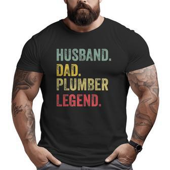 Husband Dad Plumber Legend Vintage Retro Big and Tall Men T-shirt | Mazezy UK