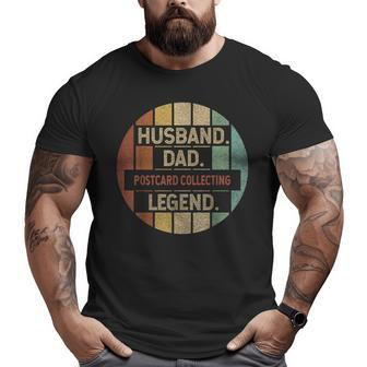 Husband Dad Postcard Collecting Legend Vintage Big and Tall Men T-shirt | Mazezy
