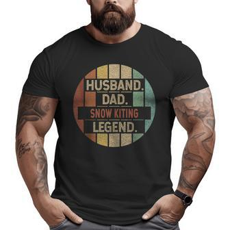 Husband Dad Snow Kiting Legend Vintage Big and Tall Men T-shirt | Mazezy