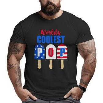 Ice Cream World's Coolest Pop American Flag Fathers Day Big and Tall Men T-shirt | Mazezy