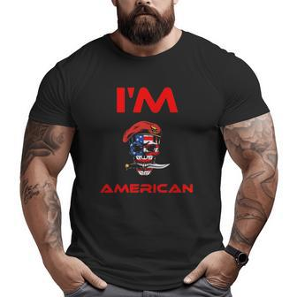 I'm American Style Skull America Big and Tall Men T-shirt | Mazezy