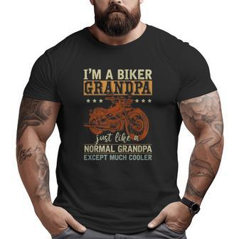 I'm A Biker Grandpa Retired Papa Retirement Men Biker Big and Tall Men T-shirt | Mazezy