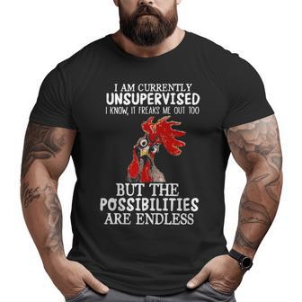 I'm Currently Unsupervised I Know It Freaks Me Out Big and Tall Men T-shirt | Mazezy