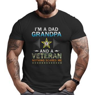 I'm A Dad Grandpa & Veteran Camouflage Graphic Big and Tall Men T-shirt | Mazezy