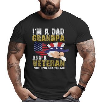 I'm A Dad Grandpa And Veteran Fathers Day Big and Tall Men T-shirt | Mazezy