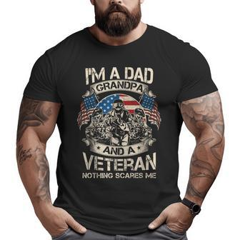 I'm A Dad Grandpa And Veteran Fathers Day Papa Grandpa Big and Tall Men T-shirt | Mazezy AU