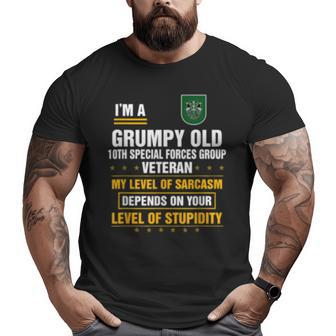 I'm A Grumpy Old 10Th Special Forces Group Veteran Big and Tall Men T-shirt | Mazezy