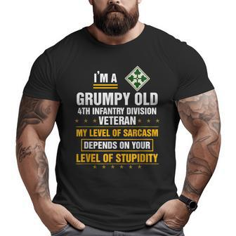 I'm A Grumpy Old 4Th Infantry Division Veteran Big and Tall Men T-shirt | Mazezy