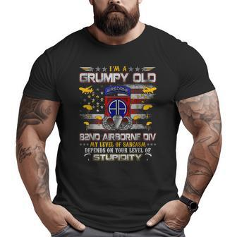 I'm A Grumpy Old 82Nd Airborne Division Veteran Flag Vintage Big and Tall Men T-shirt | Mazezy