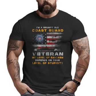 I'm A Grumpy Old Coast Guard Veteran Vintage Mens Big and Tall Men T-shirt | Mazezy