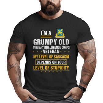 I'm A Grumpy Old Military Intelligence Corps Veteran Big and Tall Men T-shirt | Mazezy
