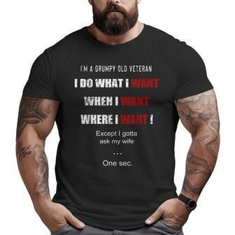 I'm A Grumpy Old Veteran I Do What I Want Memorial Day Big and Tall Men T-shirt | Mazezy