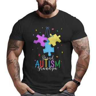 I'm A Proud Autism Grandpa Autism Awareness Puzzle Ribbon Big and Tall Men T-shirt | Mazezy