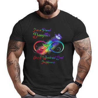 I'm A Proud Daughter Of A Wonderful Dad In Heaven Raglan Baseball Big and Tall Men T-shirt | Mazezy