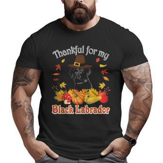 I'm Thankful For My Black Labrador Dog Lover Pumpkin Fall Big and Tall Men T-shirt | Mazezy