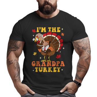 I'm The Turkey Grandpa Turkey Autumn Fall Thanksgiving Retro Big and Tall Men T-shirt | Mazezy