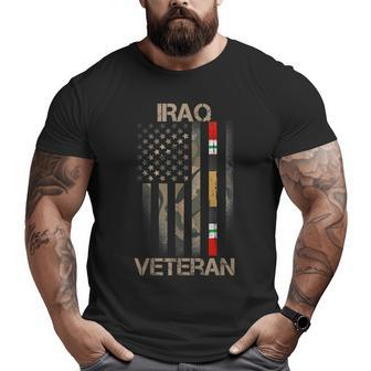 Iraq Veteran American Us Flag Proud Army Military Big and Tall Men T-shirt | Mazezy CA