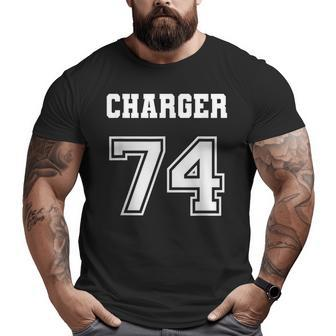 Jersey Style Charger 74 1974 Old School Classic Muscle Car Big and Tall Men T-shirt | Mazezy
