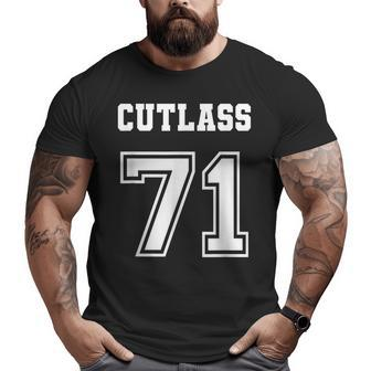 Jersey Style Cutlass 71 1971 Old School Vintage Muscle Car Big and Tall Men T-shirt | Mazezy