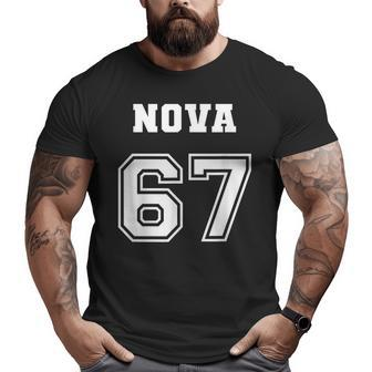 Jersey Style Nova 67 1967 Classic Old School Muscle Car Big and Tall Men T-shirt | Mazezy