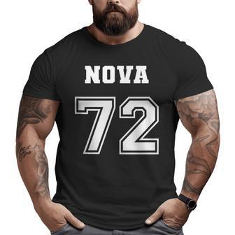 Jersey Style Nova 72 1972 Classic Old School Muscle Car Big and Tall Men T-shirt | Mazezy