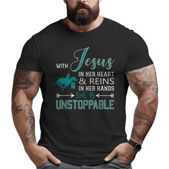 With Jesus In Her Heart And Reins In Her Hands She Is Big and Tall Men T-shirt | Mazezy
