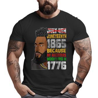 Junenth 1865 Freedom Day Afro Black King Fathers Day Big and Tall Men T-shirt | Mazezy