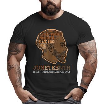 Junenth Black King Independence Day Melanin Dad Men Ns Big and Tall Men T-shirt | Mazezy