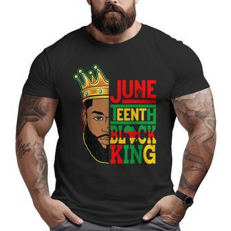 Junenth Black King Melanin Black Dad Fathers Day Men Big and Tall Men T-shirt | Mazezy