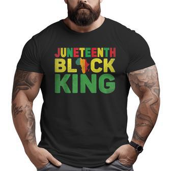Junenth Black King Melanin Dad Fathers Day Black Pride Big and Tall Men T-shirt | Mazezy