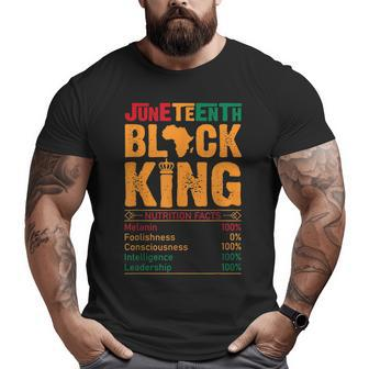 Junenth Black King Nutritional Melanin Dad Fathers Day Big and Tall Men T-shirt | Mazezy