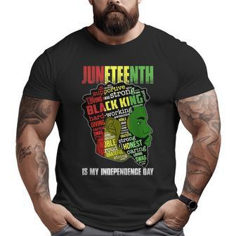 Junenth Is My Independence Day Black King Fathers Day Men Big and Tall Men T-shirt | Mazezy