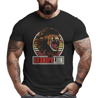 Jungle Grandfather Zoo Animal Family Grandpa Lion Big and Tall Men T-shirt | Mazezy