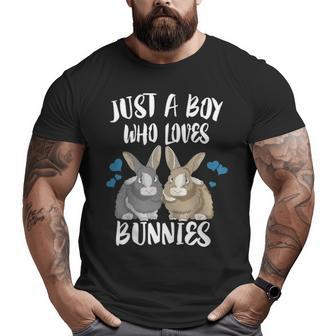 Just A Boy Who Loves Bunnies Rabbit Big and Tall Men T-shirt | Mazezy