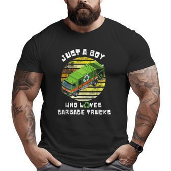 Just A Boy Who Loves Garbage Trucks I Love Garbage Trucks Big and Tall Men T-shirt | Mazezy
