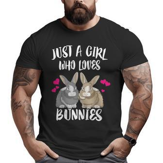 Just A Girl Who Loves Bunnies Rabbit Big and Tall Men T-shirt | Mazezy