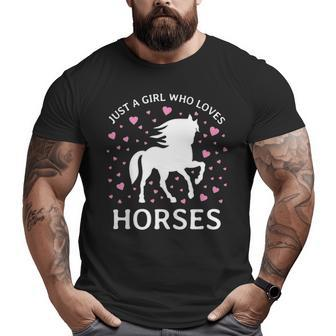 Just A Girl Who Loves Horses Cowgirl Horse Girl Riding Big and Tall Men T-shirt | Mazezy