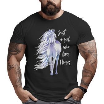 Just A Girl Who Loves Horses Horse Riding Women Big and Tall Men T-shirt | Mazezy